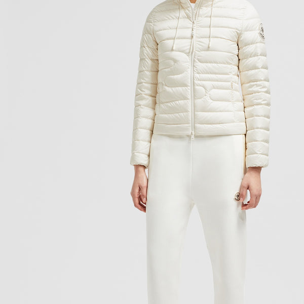 XIAOBAI HOODED SNAKE-QUILTED SHORT DOWN JACKET