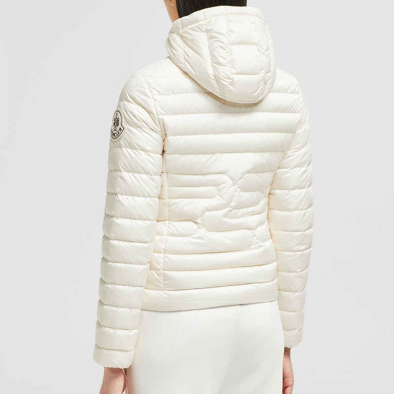 XIAOBAI HOODED SNAKE-QUILTED SHORT DOWN JACKET