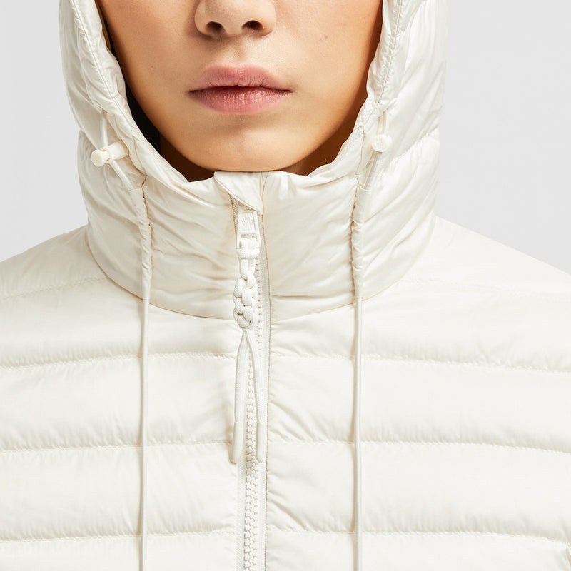 XIAOBAI HOODED SNAKE-QUILTED SHORT DOWN JACKET