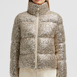 ANTERNES SEQUIN-EMBROIDERED SHORT DOWN JACKET