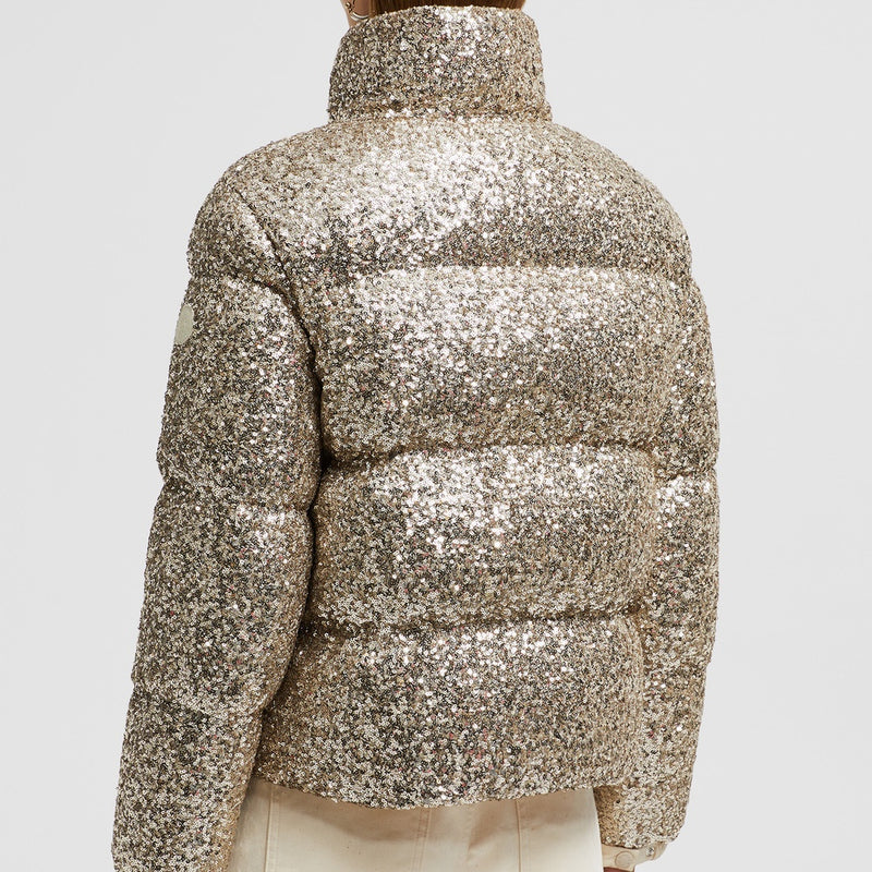 ANTERNES SEQUIN-EMBROIDERED SHORT DOWN JACKET