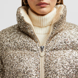ANTERNES SEQUIN-EMBROIDERED SHORT DOWN JACKET