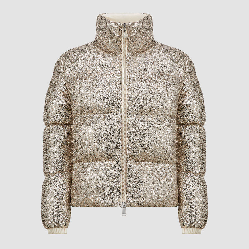 ANTERNES SEQUIN-EMBROIDERED SHORT DOWN JACKET