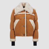 CALEU CORDUROY SHEARLING SHORT DOWN JACKET