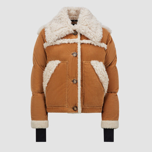 CALEU CORDUROY SHEARLING SHORT DOWN JACKET