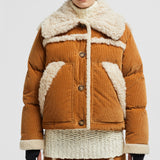 CALEU CORDUROY SHEARLING SHORT DOWN JACKET