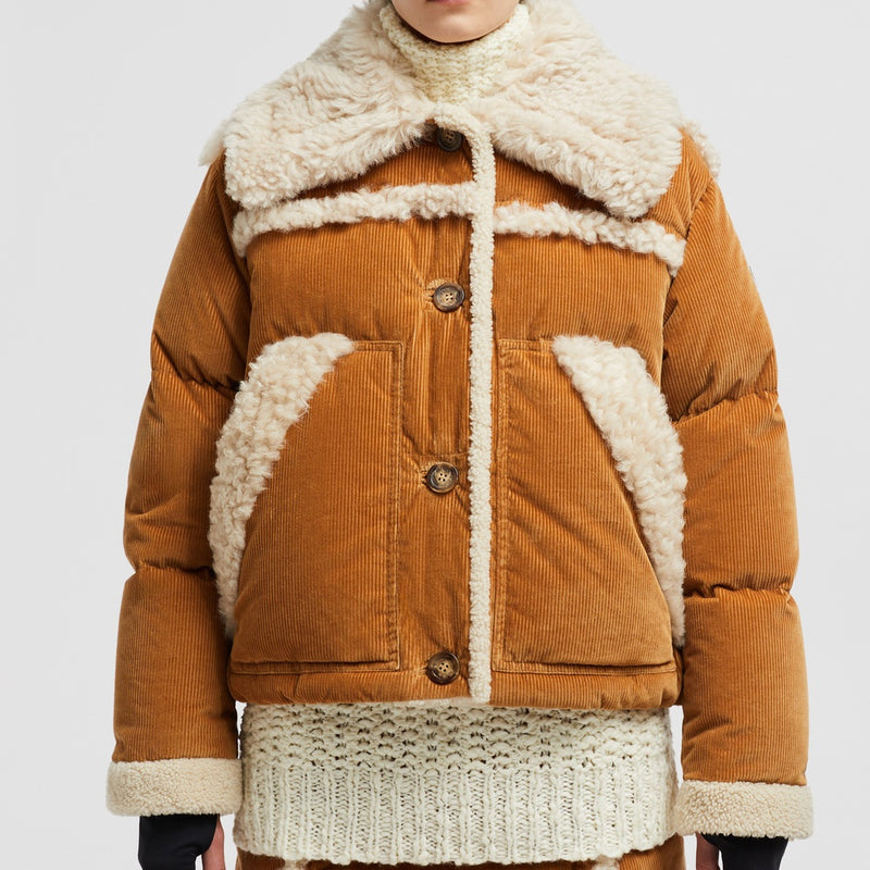 CALEU CORDUROY SHEARLING SHORT DOWN JACKET