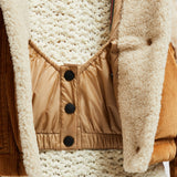 CALEU CORDUROY SHEARLING SHORT DOWN JACKET