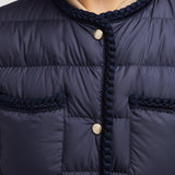 GENCAYLONG BRAIDED TRIM MID-LENGTH DOWN JACKET