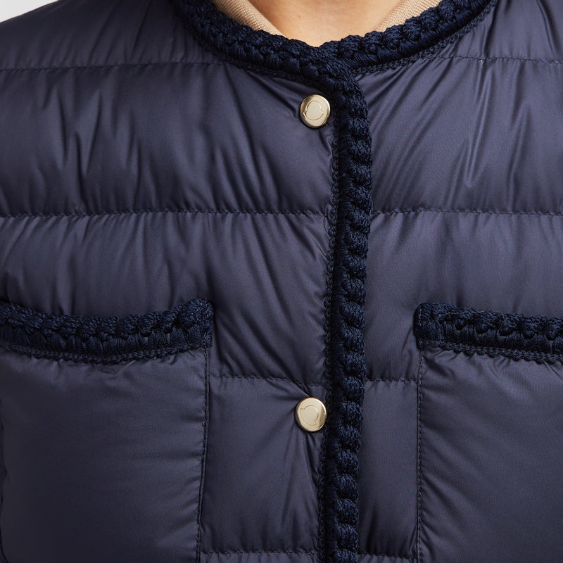 GENCAYLONG BRAIDED TRIM MID-LENGTH DOWN JACKET