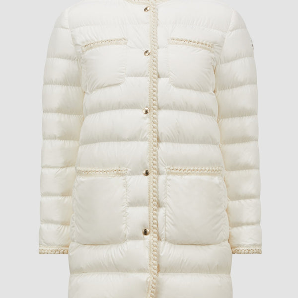 GENCAYLONG BRAIDED TRIM MID-LENGTH DOWN JACKET