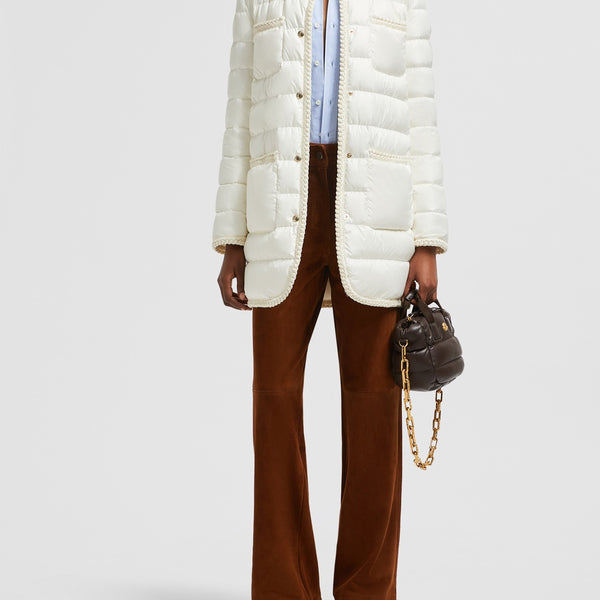 GENCAYLONG BRAIDED TRIM MID-LENGTH DOWN JACKET