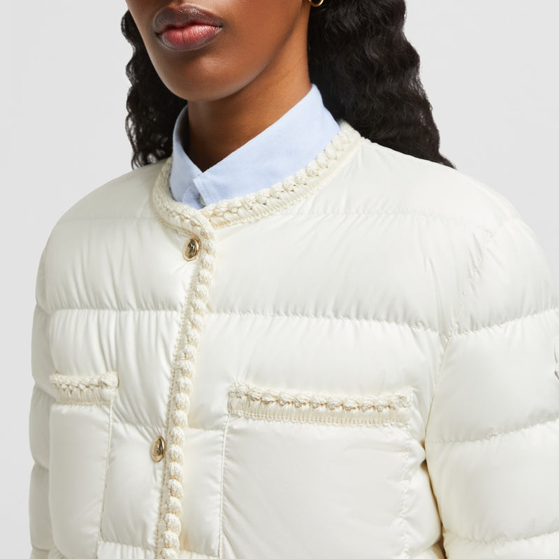GENCAYLONG BRAIDED TRIM MID-LENGTH DOWN JACKET