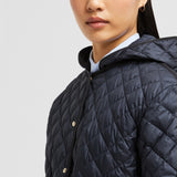 ETELAN HOODED DIAMOND-QUILTED LONG DOWN JACKET