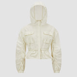 CURTON HOODED PEPLUM JACKET