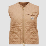 VIGNY DIAMOND-QUILTED PADDED LINEN GILET