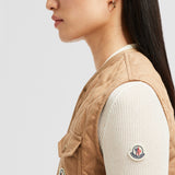 VIGNY DIAMOND-QUILTED PADDED LINEN GILET