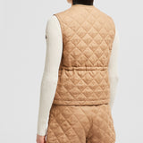 VIGNY DIAMOND-QUILTED PADDED LINEN GILET