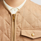 VIGNY DIAMOND-QUILTED PADDED LINEN GILET