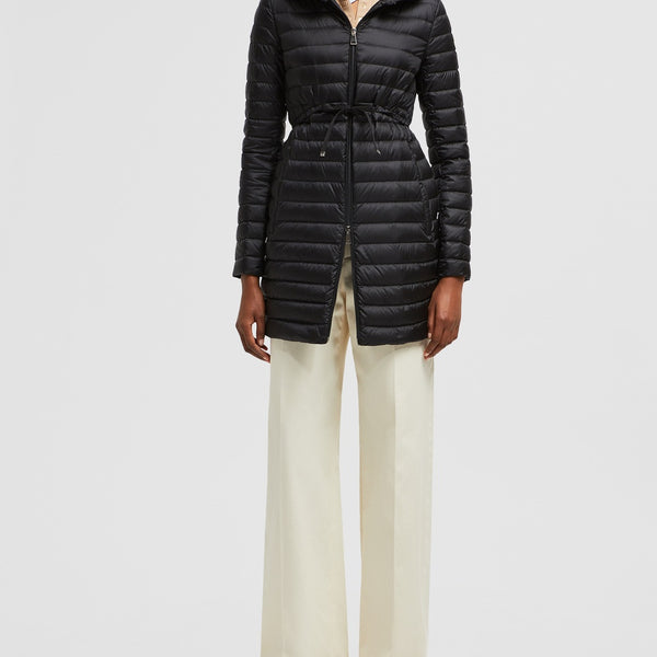 BARBEL HOODED FIT & FLARE LONG DOWN JACKET