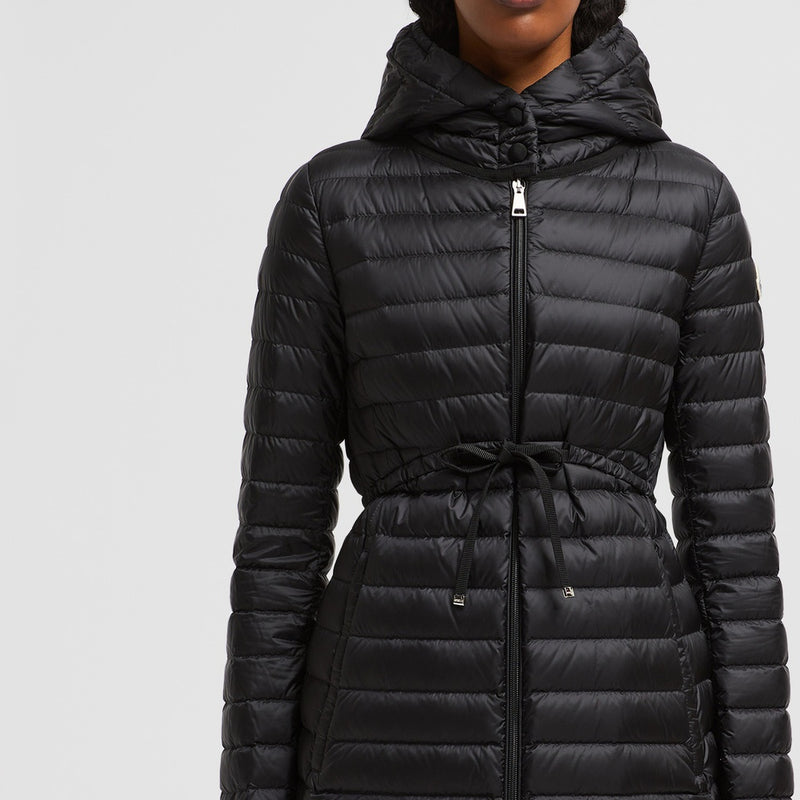 BARBEL HOODED FIT & FLARE LONG DOWN JACKET