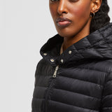 BARBEL HOODED FIT & FLARE LONG DOWN JACKET