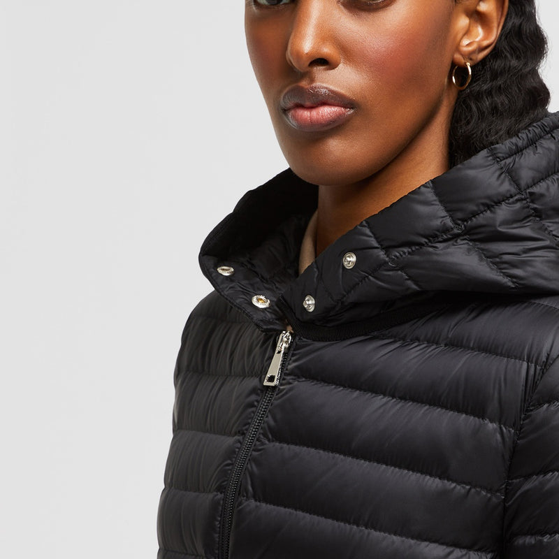 BARBEL HOODED FIT & FLARE LONG DOWN JACKET