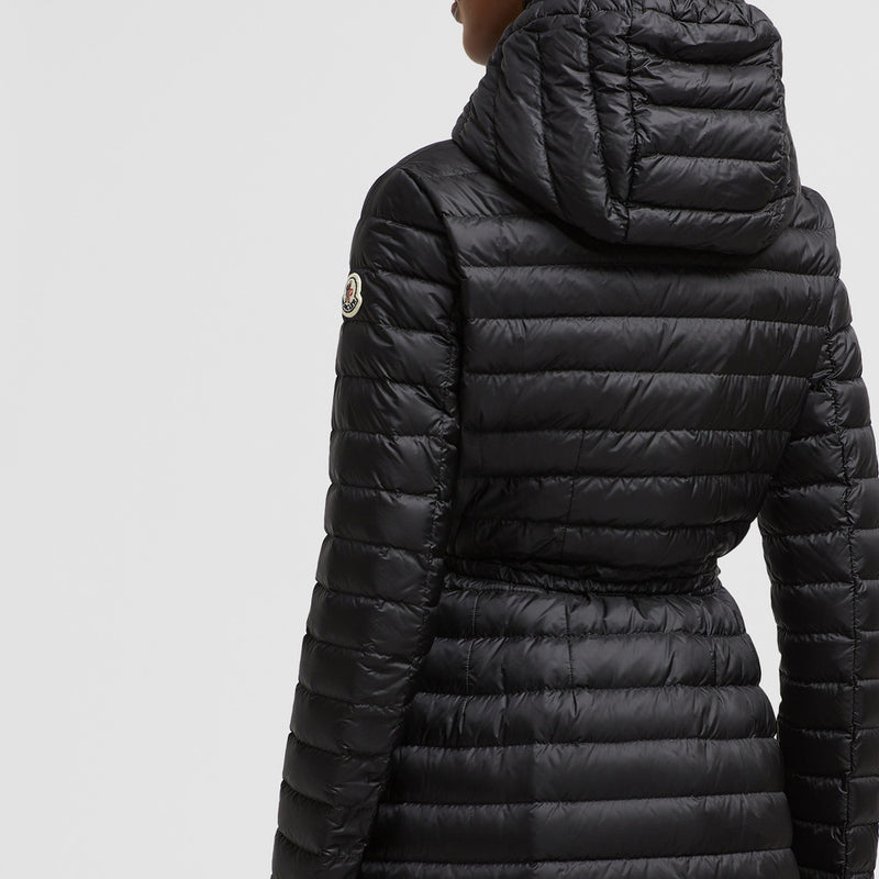 BARBEL HOODED FIT & FLARE LONG DOWN JACKET