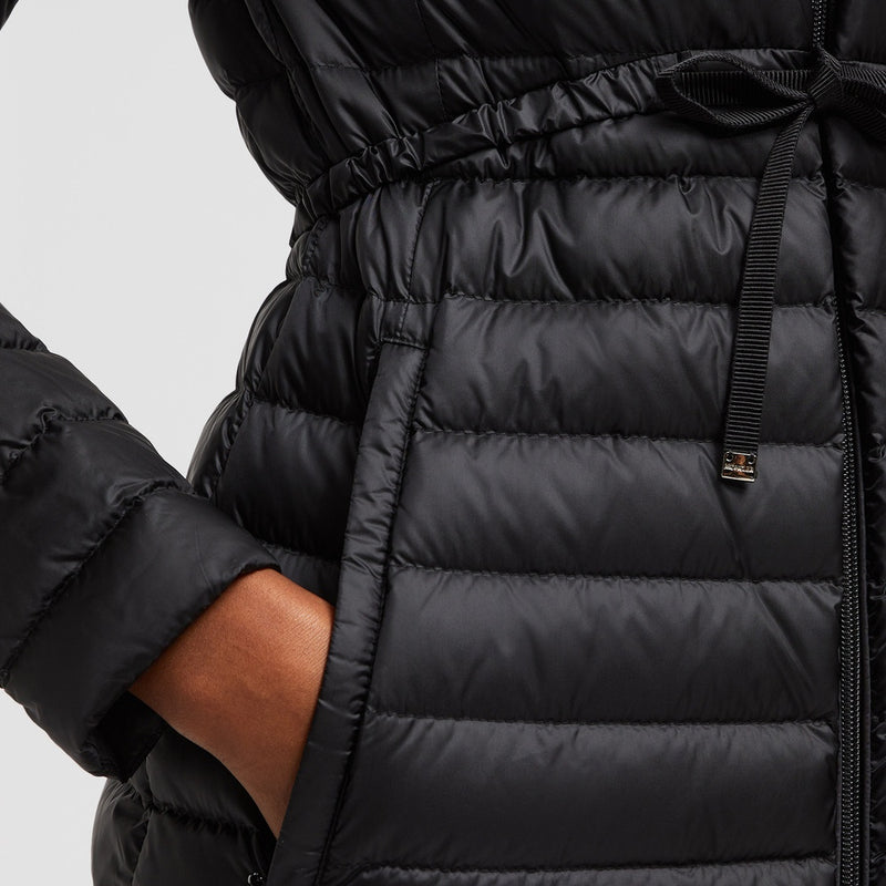 BARBEL HOODED FIT & FLARE LONG DOWN JACKET