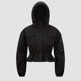 CURTON HOODED PEPLUM JACKET