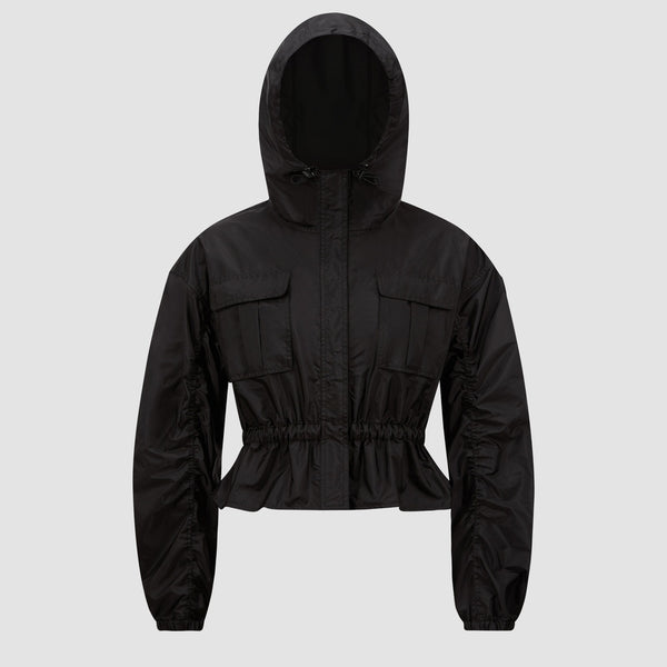 CURTON HOODED PEPLUM JACKET