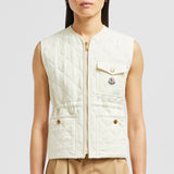 VIGNY DIAMOND-QUILTED PADDED LINEN GILET