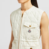 VIGNY DIAMOND-QUILTED PADDED LINEN GILET