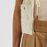VIGNY DIAMOND-QUILTED PADDED LINEN GILET