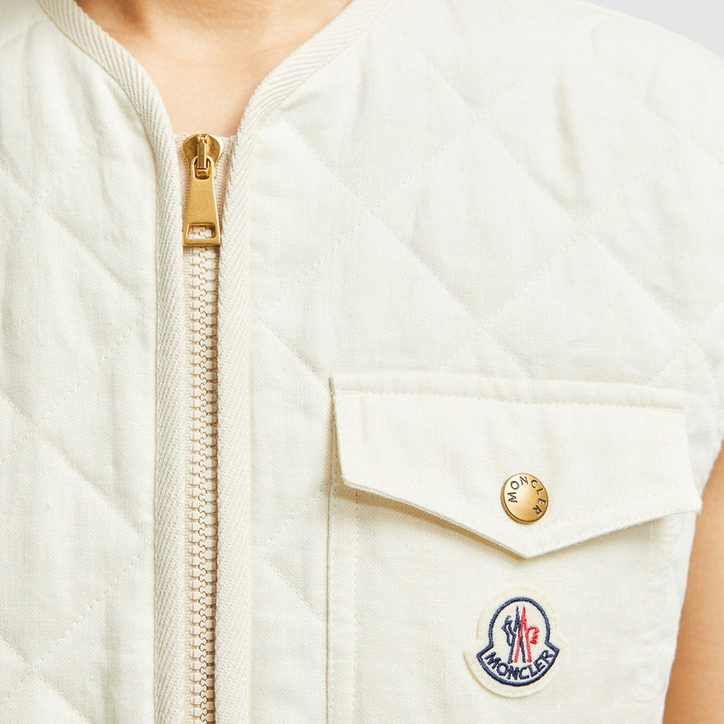 VIGNY DIAMOND-QUILTED PADDED LINEN GILET