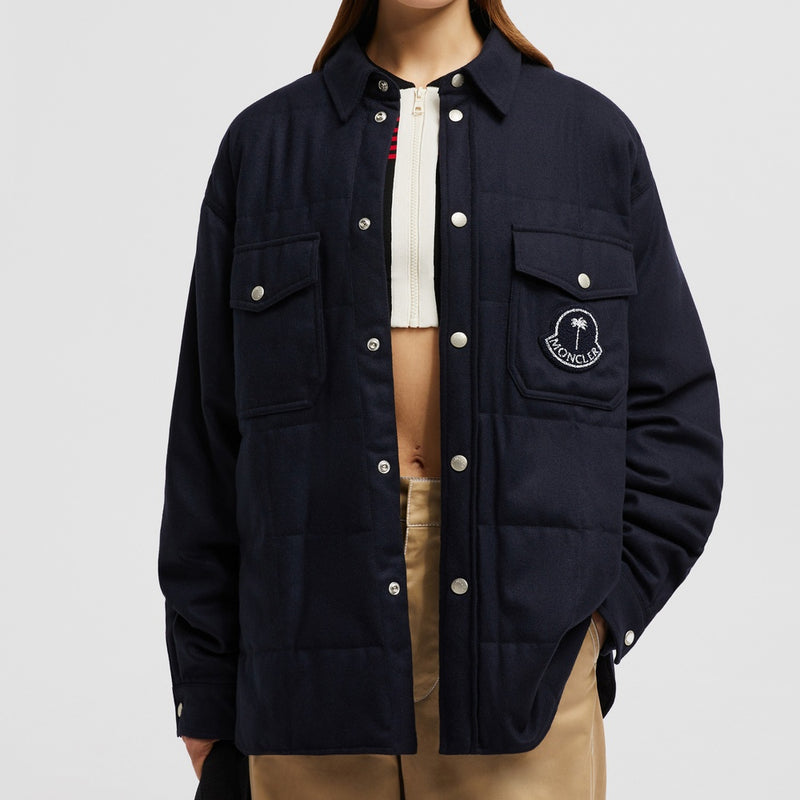 MONCLER X PALM ANGELS WOOL FLANNEL SHIRT