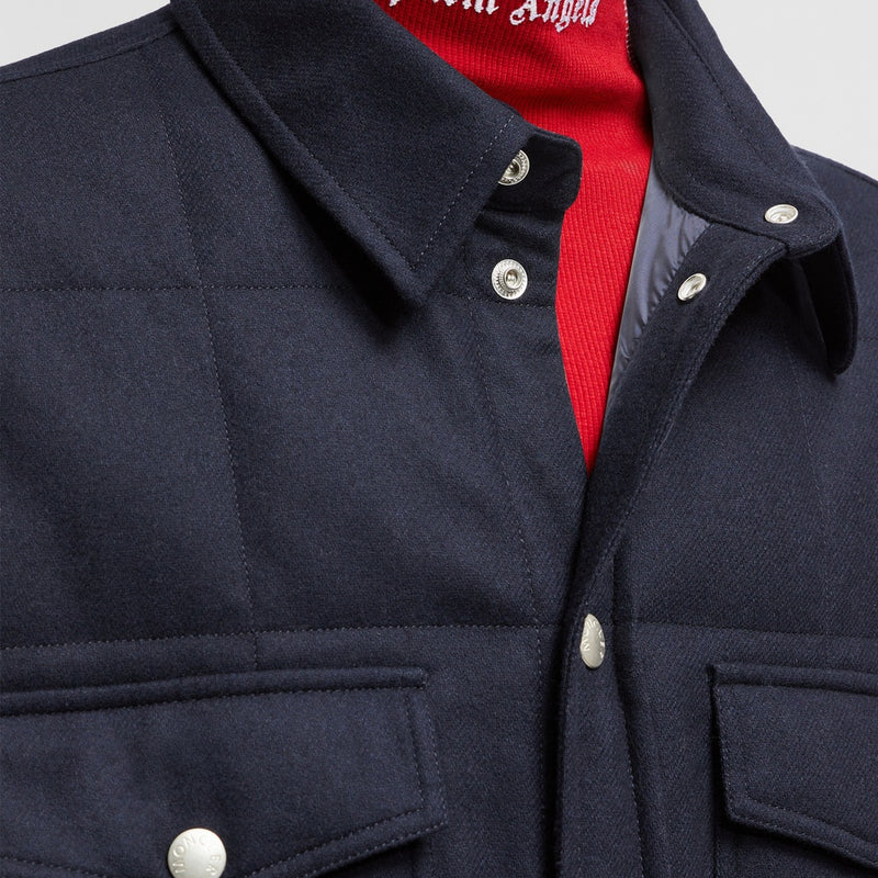 MONCLER X PALM ANGELS WOOL FLANNEL SHIRT
