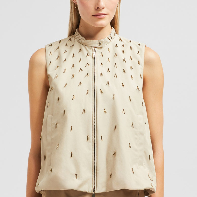 GRUILLY BEADED COTTON GILET