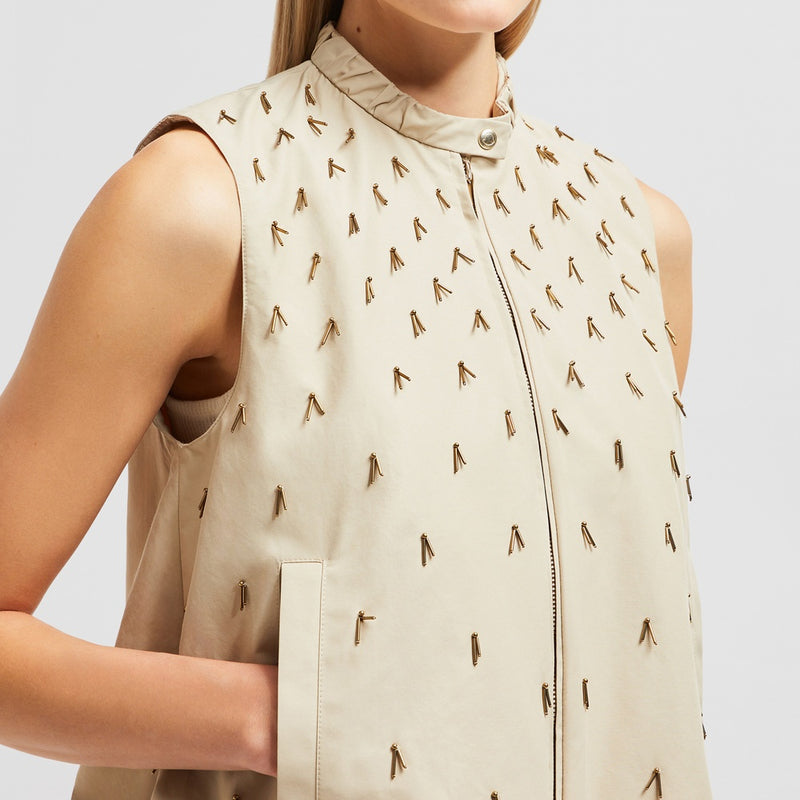 GRUILLY BEADED COTTON GILET