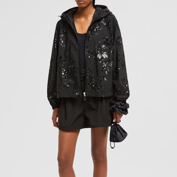 LANDAL SEQUIN-EMBROIDERED HOODED JACKET