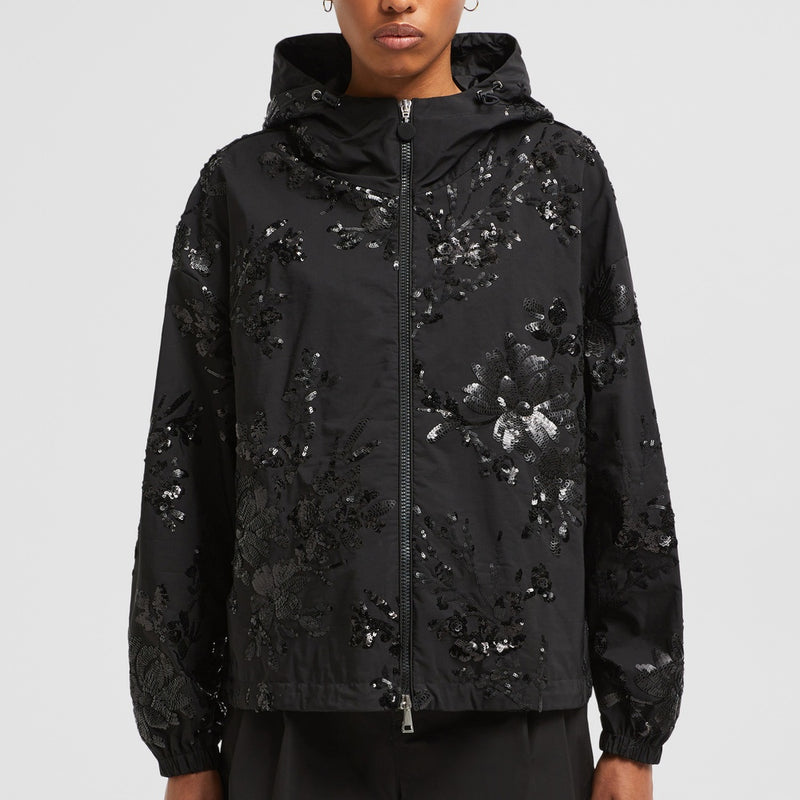 LANDAL SEQUIN-EMBROIDERED HOODED JACKET