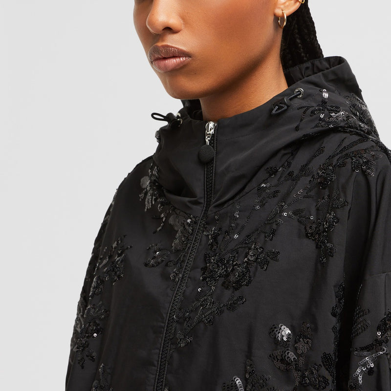 LANDAL SEQUIN-EMBROIDERED HOODED JACKET