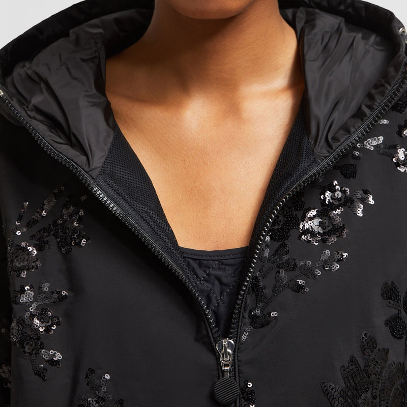 LANDAL SEQUIN-EMBROIDERED HOODED JACKET