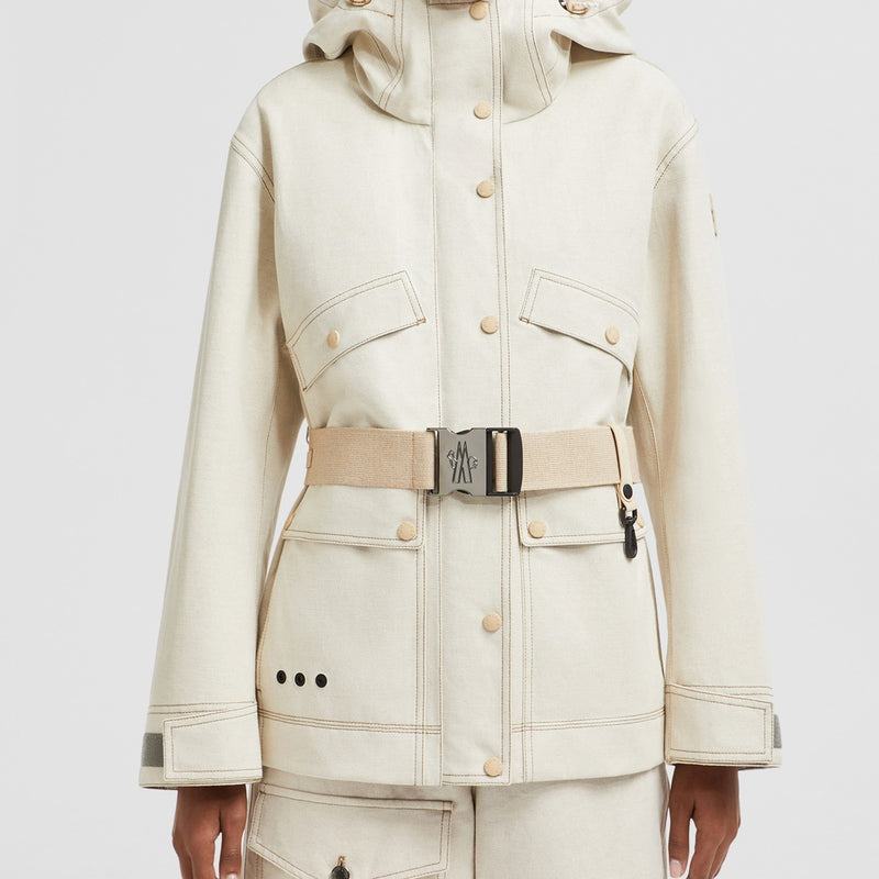 TARKINE HOODED COTTON & LINEN FIELD JACKET