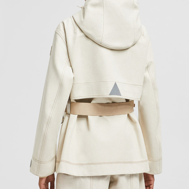 TARKINE HOODED COTTON & LINEN FIELD JACKET