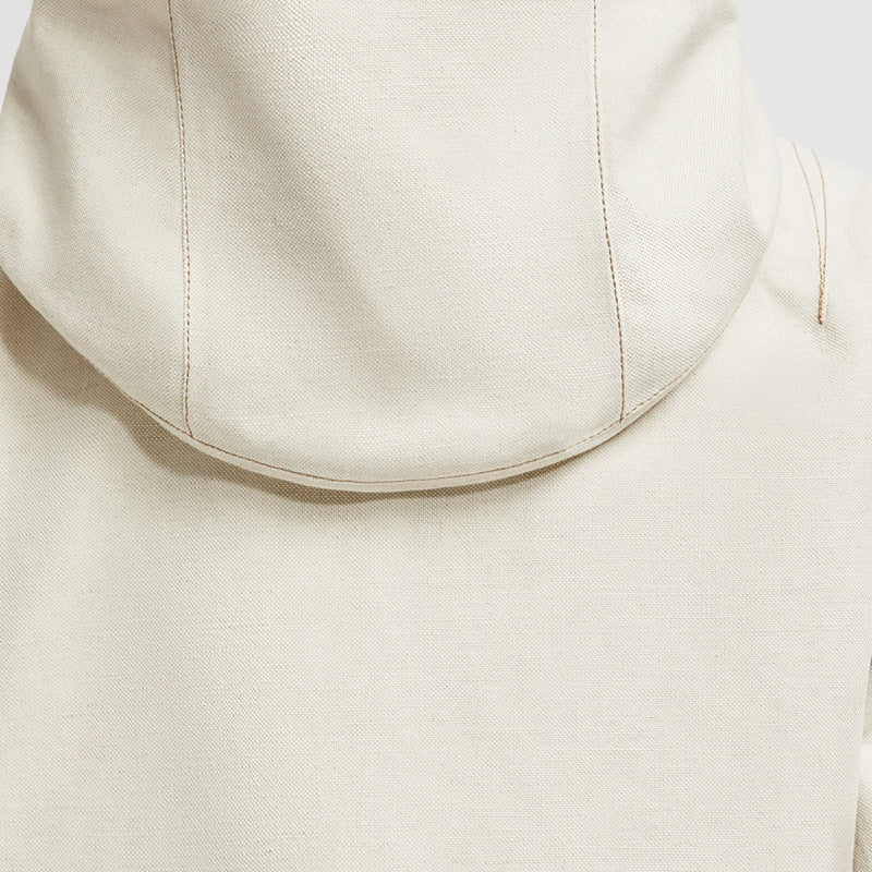 TARKINE HOODED COTTON & LINEN FIELD JACKET