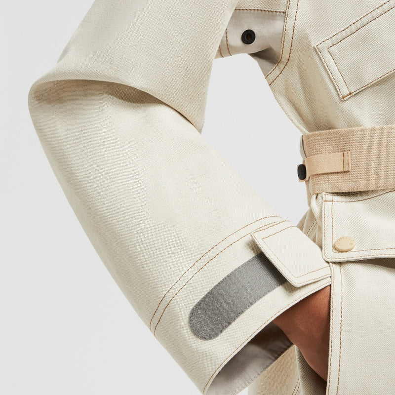 TARKINE HOODED COTTON & LINEN FIELD JACKET
