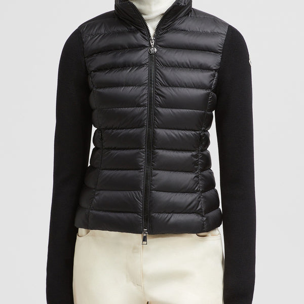 PADDED WOOL ZIP-UP CARDIGAN
