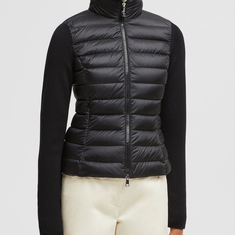 PADDED WOOL ZIP-UP CARDIGAN