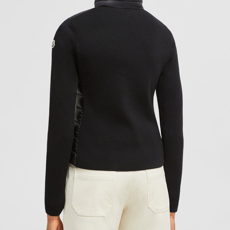PADDED WOOL ZIP-UP CARDIGAN